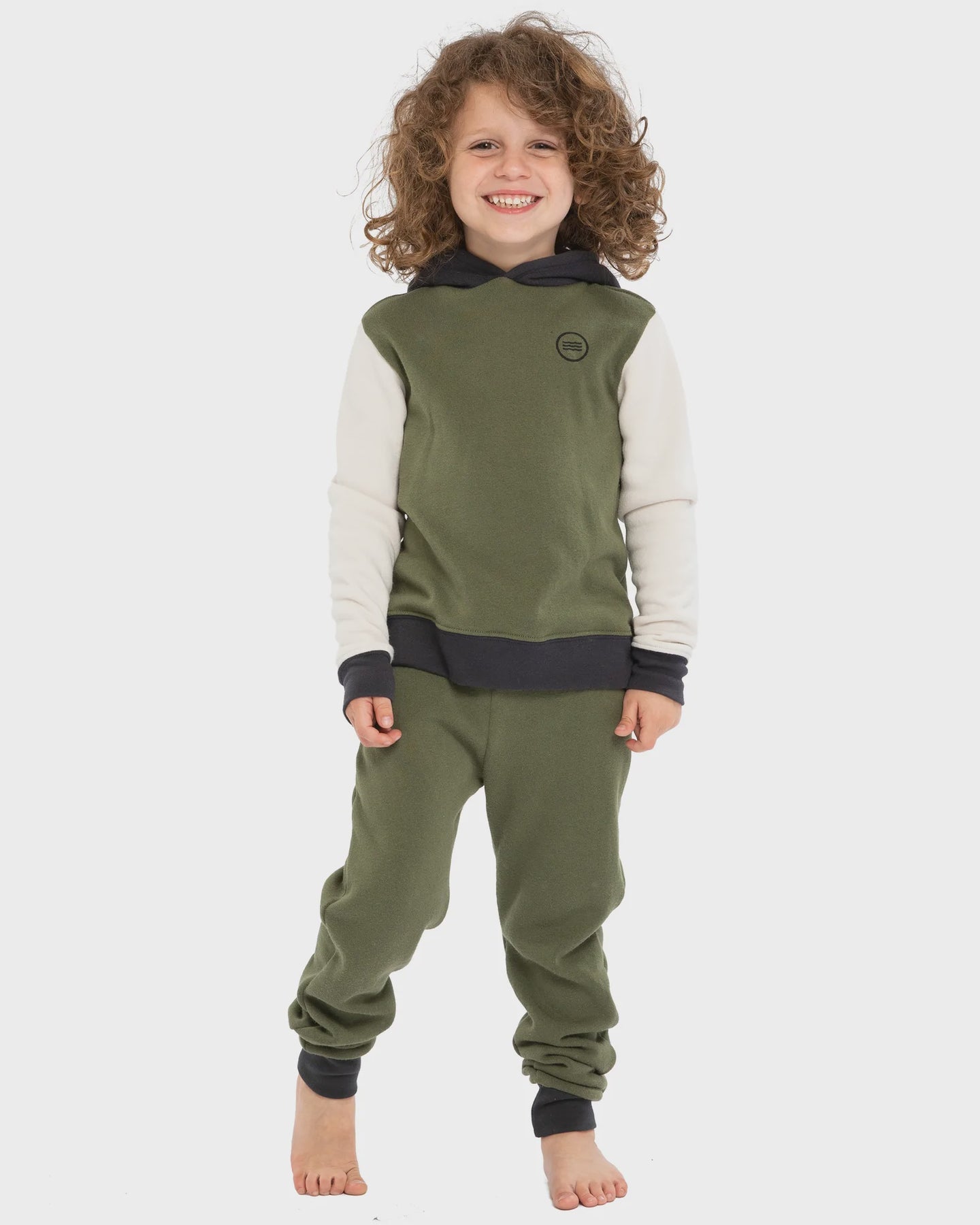 Sol Angeles - Colorblock Pullover Hoodie - Olive