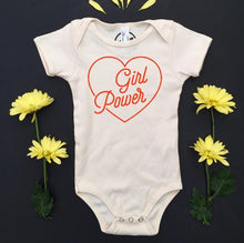 Load image into Gallery viewer, Savage Seeds - GIRL POWER - Organic Onesie Bodysuit - Natural White
