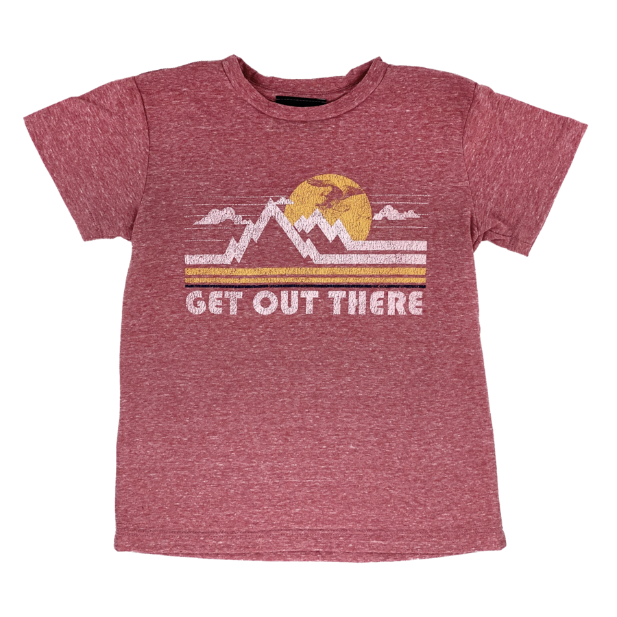 Tiny Whales - Get Out There Short Sleeve Tee - Tri Red