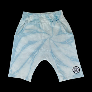 Tiny Whales- Good Vibes Club Cozy Time Shorts - Blue Tie Dyed
