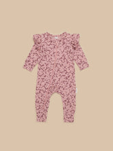 Load image into Gallery viewer, Huxbaby - Organic Flower Bear Zip Romper - Dusty Plum