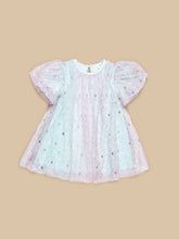 Load image into Gallery viewer, Huxbaby - Rainbow Flower Tulle Party Dress - Sky