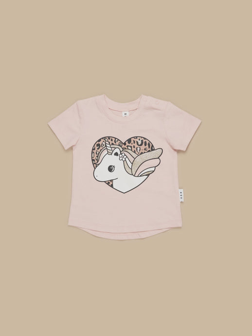 Huxbaby - Organic Unicorn Heart T-Shirt - Dusty Rose