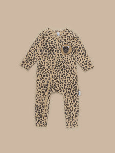 Huxbaby - Organic Leopard Patch Romper - Honeycomb