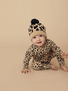 Huxbaby - Organic Leopard Patch Romper - Honeycomb