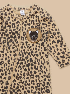 Huxbaby - Organic Leopard Patch Romper - Honeycomb