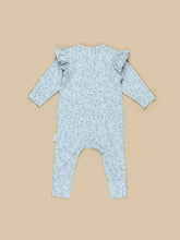 Load image into Gallery viewer, Huxbaby - Organic Floral Bunnies Zip Romper - Frozen