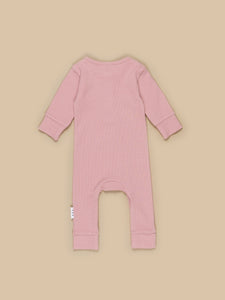 Huxbaby - Organic Dusty Rose Rib Romper - Dusty Rose