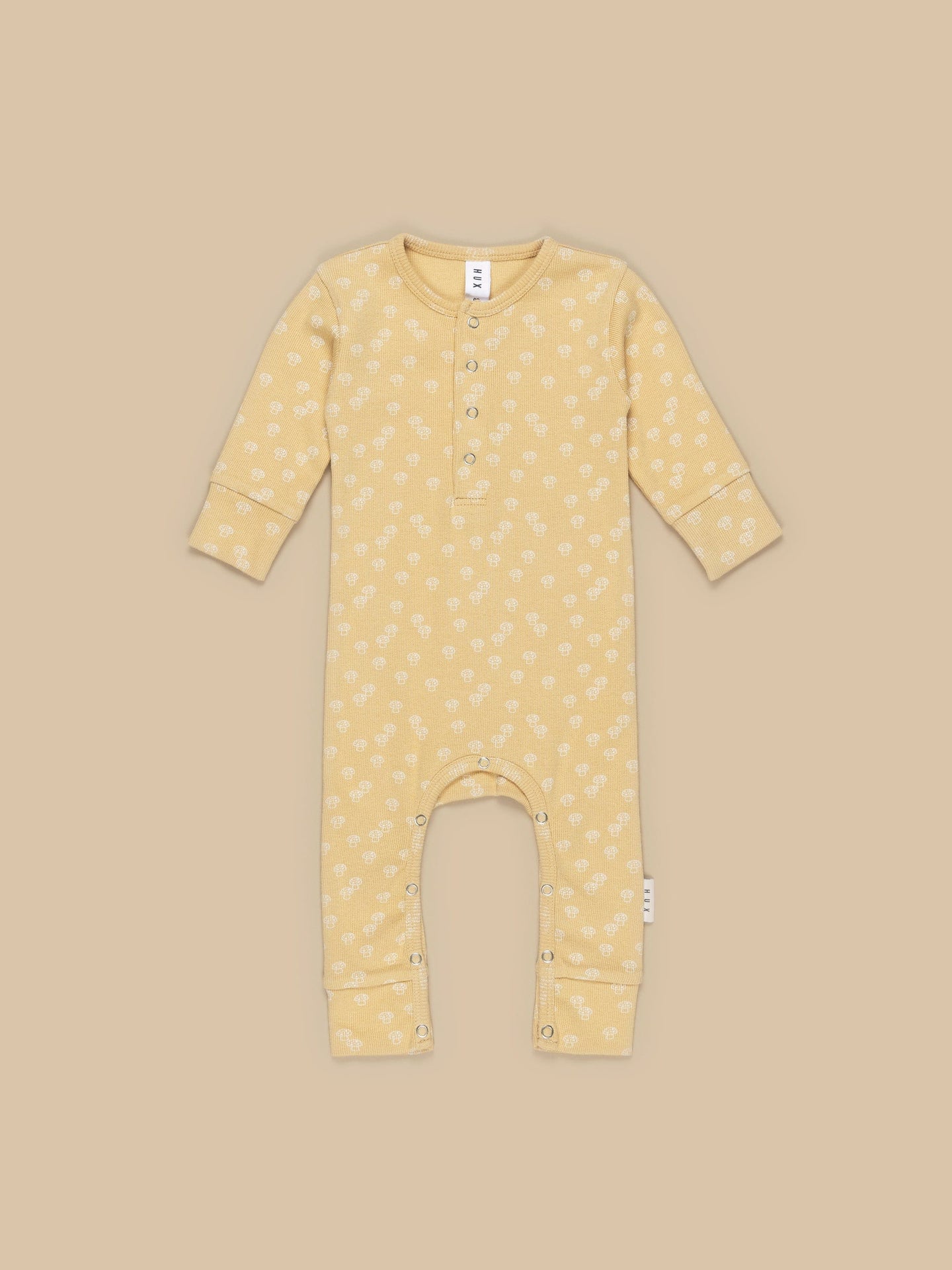 Huxbaby - Organic Mushroom Rib Romper - Golden