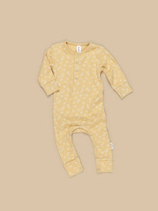 Huxbaby - Organic Mushroom Rib Romper - Golden