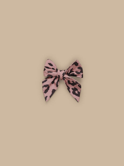 Huxbaby - Leopard Hair Bow - Dusty Rose