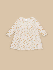 Huxbaby - Organic Beary Cute Rib Dress - Almond