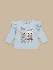 Huxbaby - Organic Fluffy Friends Frill Top - Frozen