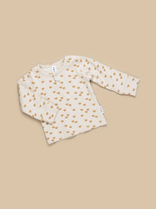 Huxbaby - Organic Beary Cute Rib Henley - Almond