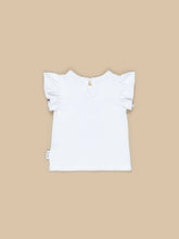 Load image into Gallery viewer, Huxbaby - Organic Heart Eyes Frill T-Shirt - White