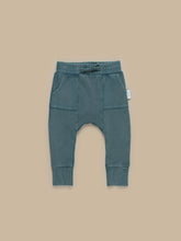 Load image into Gallery viewer, Huxbaby - Organic  Spruce Drop Pocket Crotch Pant - Spruce