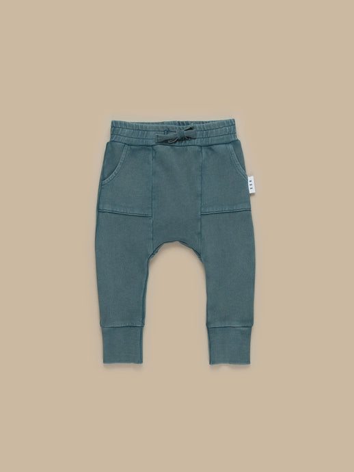 Huxbaby - Organic  Spruce Drop Pocket Crotch Pant - Spruce