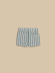 Huxbaby - Stripe Reversible Short - Light Spruce + Amber Stripe