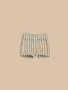 Huxbaby - Stripe Reversible Short - Light Spruce + Amber Stripe