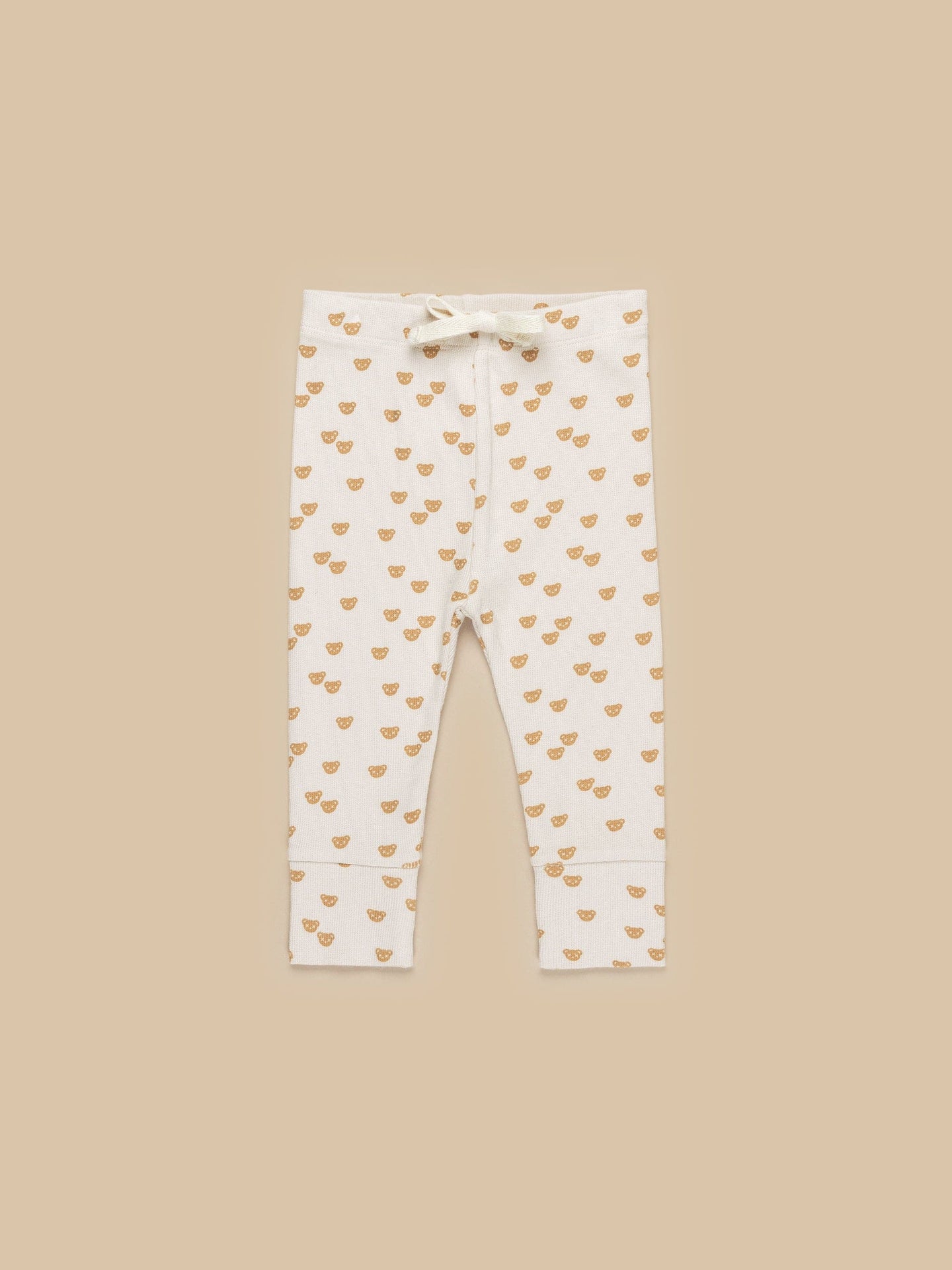 Huxbaby - Organic Beary Cute Rib Legging - Almond