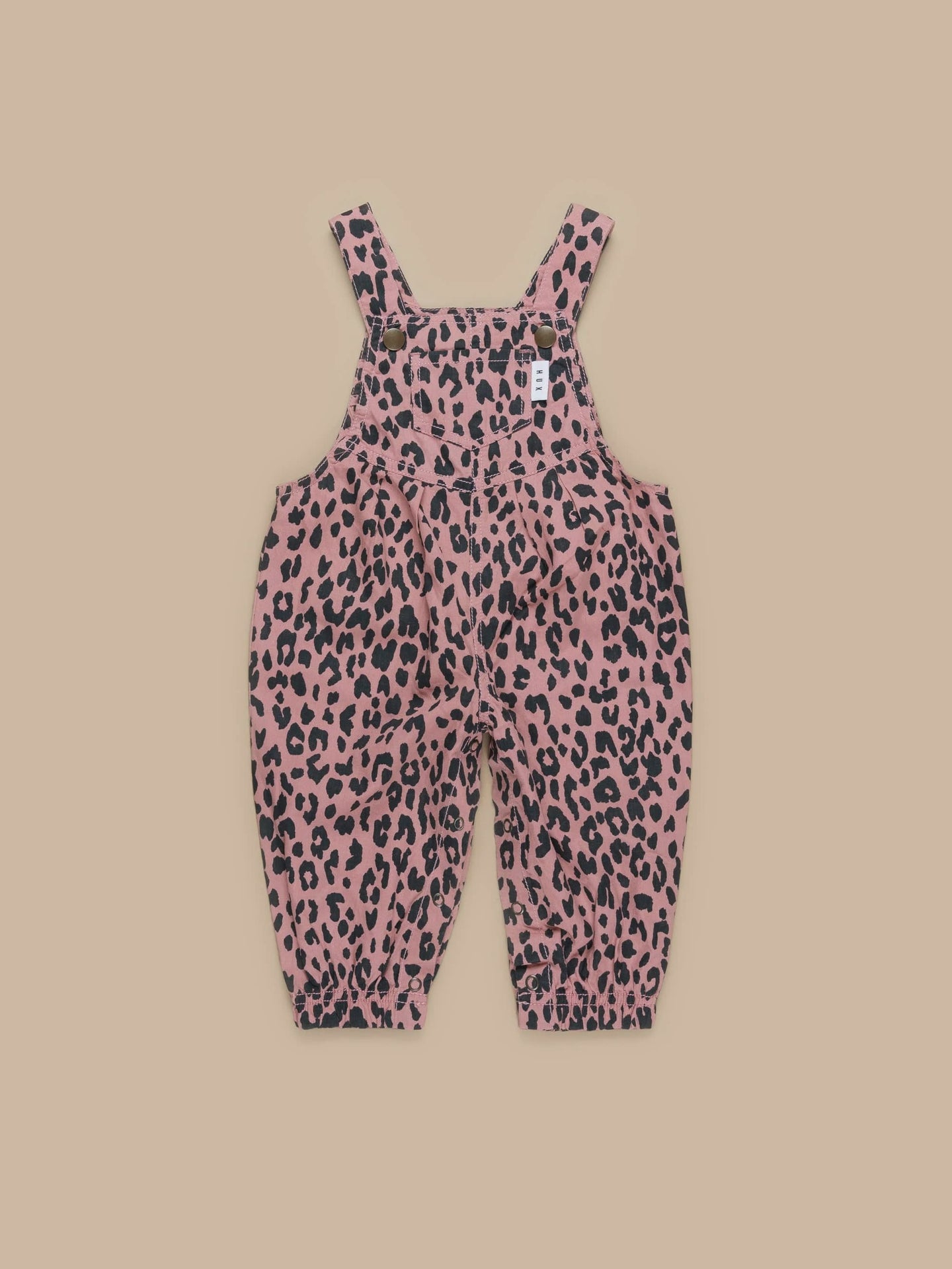 Huxbaby - Leopard Overalls - Dusty Rose