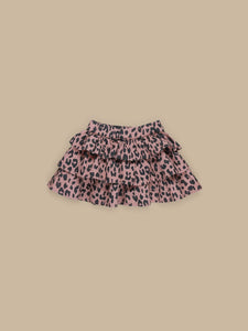 Huxbaby - Leopard Frill Skirt - Dusty Rose