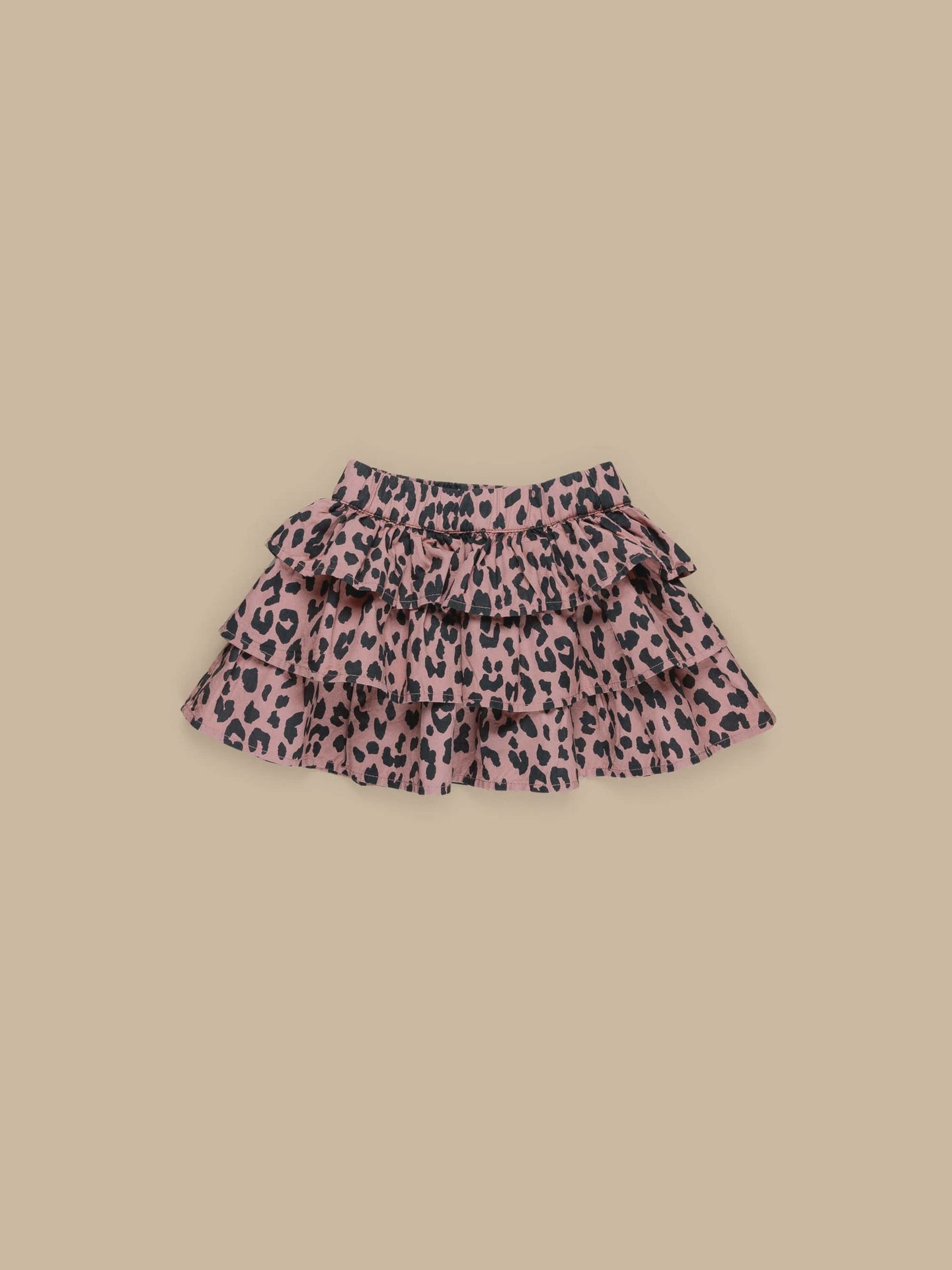 Huxbaby - Leopard Frill Skirt - Dusty Rose