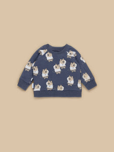 Huxbaby - Organic Hula Hamster Reversible Sweatshirt - Ink