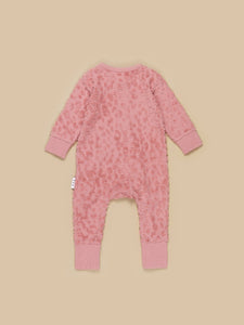 Huxbaby - Organic Dusty Rose Terry Zip Romper - Dusty Rose