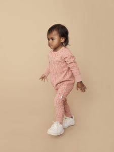 Huxbaby - Organic Dusty Rose Terry Zip Romper - Dusty Rose