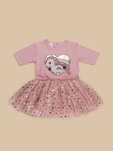 Huxbaby - Rainbow Pony Ballet Dress - Dusty Rose