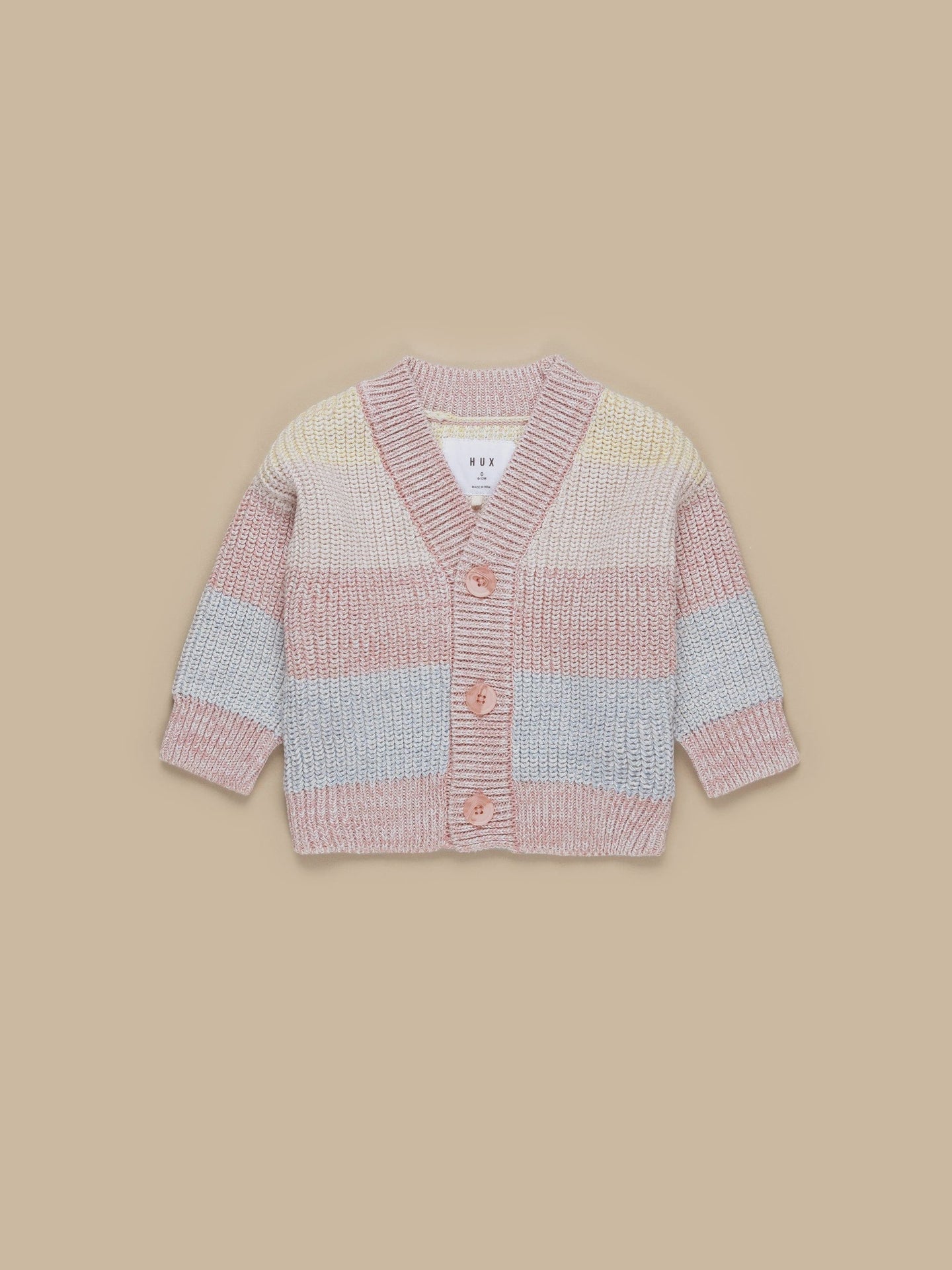 Huxbaby - Organic Rainbow Stripe Knit Cardi - Rainbow Stripe