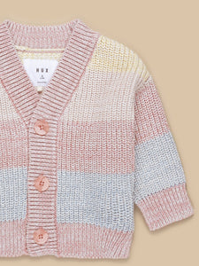 Huxbaby - Organic Rainbow Stripe Knit Cardi - Rainbow Stripe