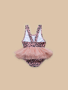 Huxbaby - Leopard Ballet Swimsuit - Dusty Rose