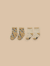Load image into Gallery viewer, Huxbaby - Stripe/Penguin 2PK Socks - Amber