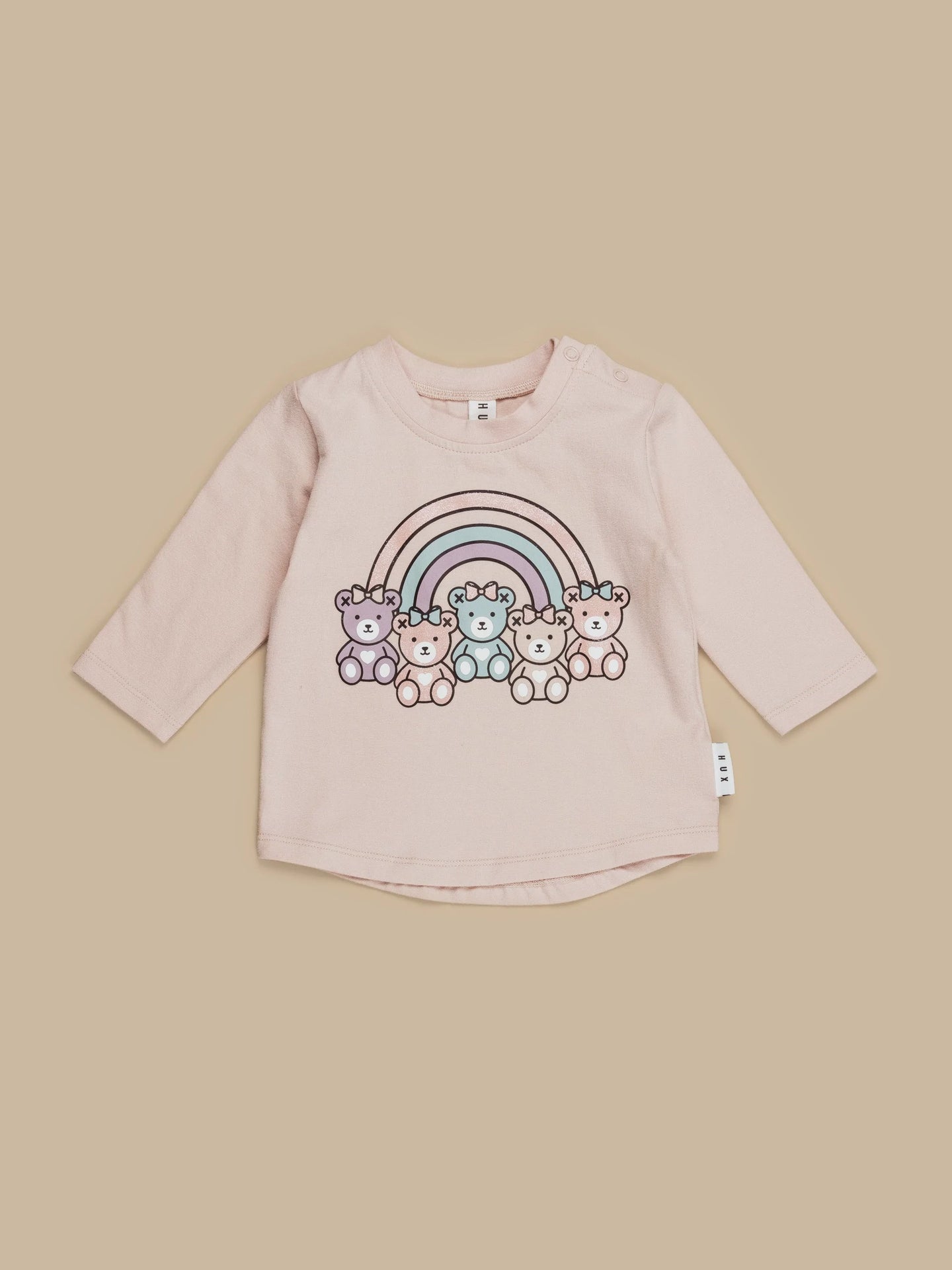 Huxbaby - Organic Rainbow Bears Top - Rose