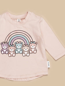 Huxbaby - Organic Rainbow Bears Top - Rose