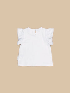 Huxbaby - Organic Cheery Chipmunk Frill Tee - White