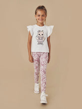 Load image into Gallery viewer, Huxbaby - Organic Daisy Legging - Grape Daisy Print