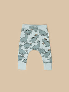 Huxbaby - Organic B-Ball Dino Drop Crotch Pant - B-Ball Dino Print