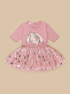 Huxbaby - Rainbow Seacorn Ballet Dress - Dusty Rose