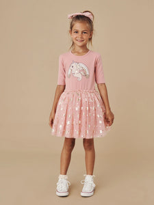 Huxbaby - Rainbow Seacorn Ballet Dress - Dusty Rose