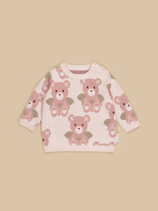 Huxbaby - Organic Angel Bear Knit Jumper - Angel Bear Jacquard