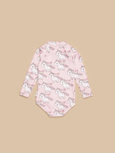 Load image into Gallery viewer, Huxbaby - Unicorn Long Sleeve Zip Swimsuit - Rose