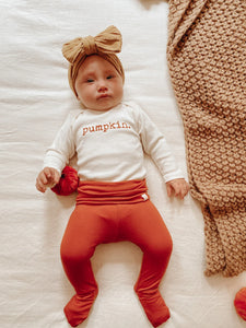 Tenth & Pine - Pumpkin - Long Sleeve Organic Bodysuit