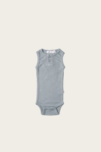 Jamie Kay - Organic Essential Singlet Bodysuit - Faded Denim