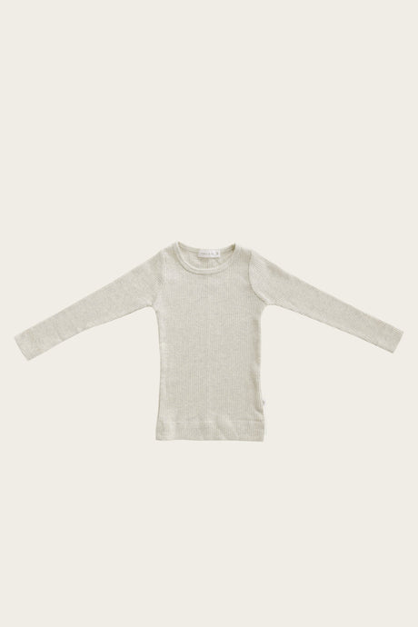 Jamie Kay - Organic Cotton Long Sleeve Top - Oatmeal Marle