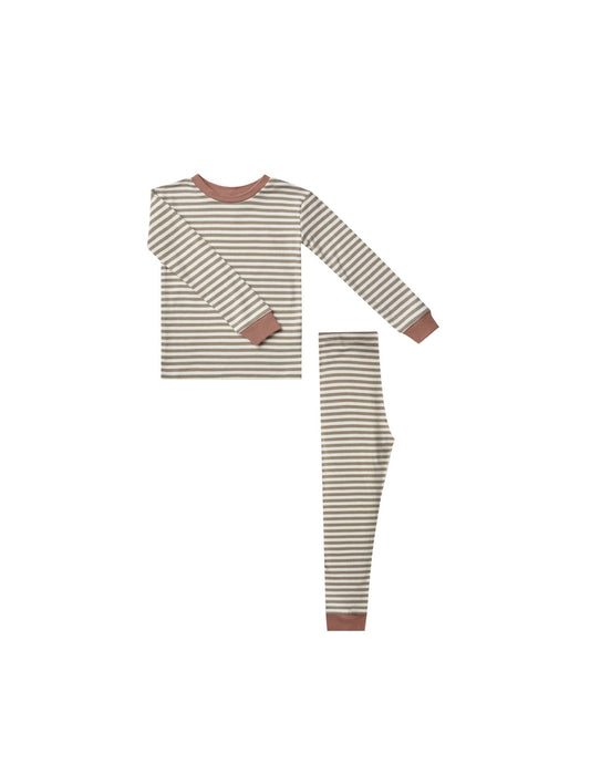 Rylee + Cru - Organic Holiday Stripe Pajama Set - Holiday-Stripe