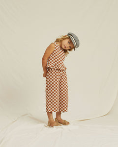 Rylee + Cru - Wide Leg Pant - Rust Check