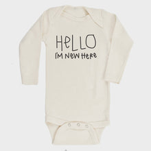 Load image into Gallery viewer, Tenth &amp; Pine - Long Sleeve Organic Bodysuit - Hello I&#39;m New Here